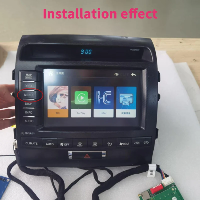 Original car screen upgrade wireless carplay wireless Android Auto Toyota landcruise LC200 supports HICAR Bluetooth mirroring