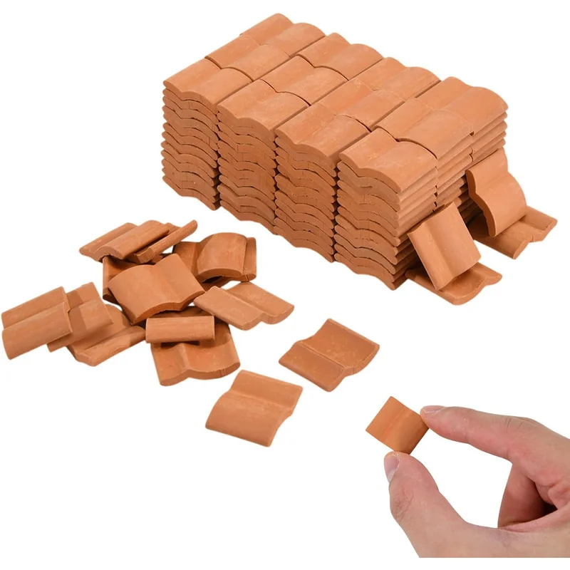 80 Stück Miniatur-Dachziegel im Maßstab 1:12, Mini-Tonziegel-Modell, Zubehör für Tiny House-Bau und Diorama-Gartenbau