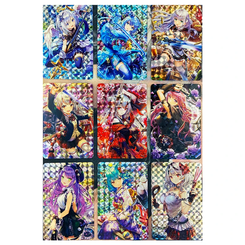 Japanese Anime HOLO LIVE Homemade DIY Nekomata Okayu Shirakami Fubuki Collectible card toy Christmas birthday gift