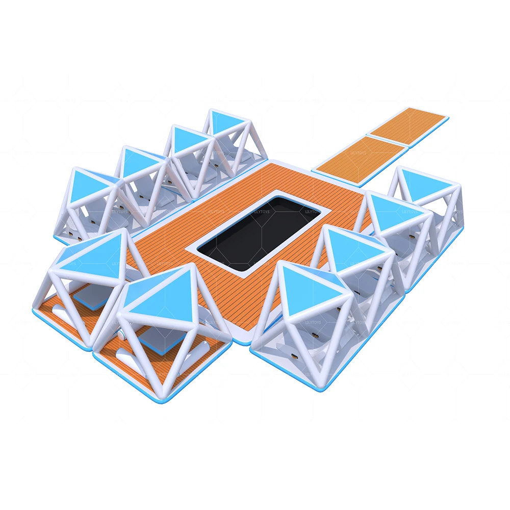 

Summer Water Entertainment Inflatable Water Leisure Platform Inflatable Floating Island With Tent