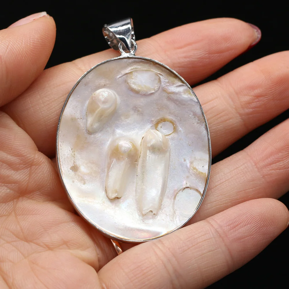 1PC Natural Pearl Irregular Golden Pearl Shell Pendant Fashion for Making Jewelry DIY Necklace Pendant Accessories