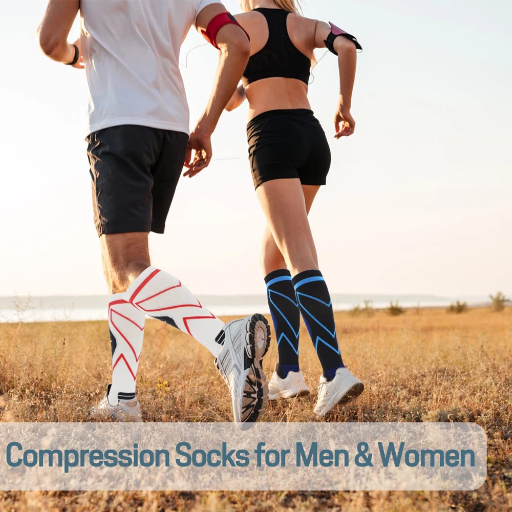 1Pair Compression Socks for Men & Women 20-30 mmHg Knee High -Best Support for Medical, Athletic, Sports, Travel,Running Nurses