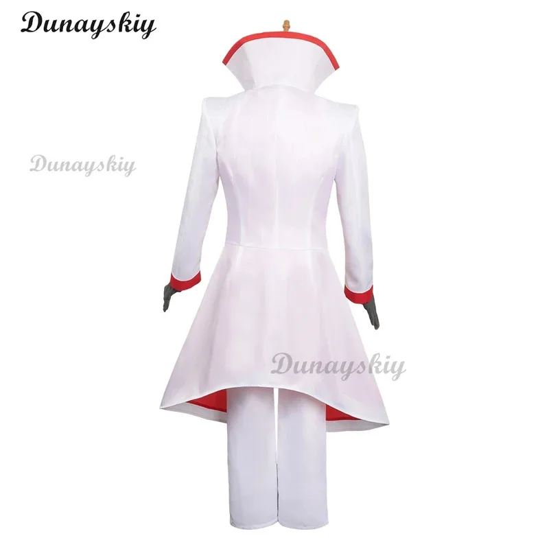 2025 New  Hazbin Lucifer Cosplay Anime Hotel Morningstar Cosplay Costume Wig Daddy White Suit Devil Hell Halloween Party Adu ★ ★