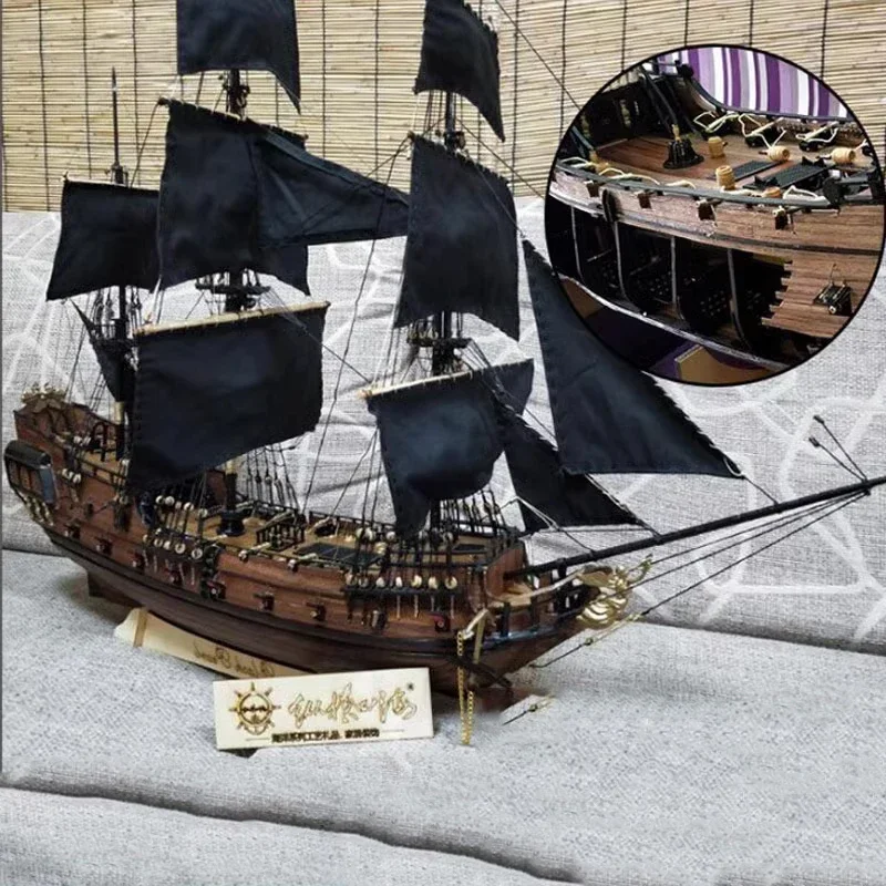 2019 Black Pearl Scene Version Wooden Sailing Model Assembly Kit DIY Model Toy Gift Collection