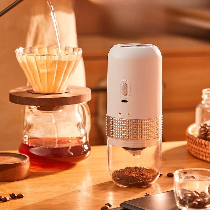 25 기어 전기 커피 콩 그라인더 TYPEC USB 충전 세라믹 연삭 코어 1500mAh 커피 기계 충전식 커피 그라인더