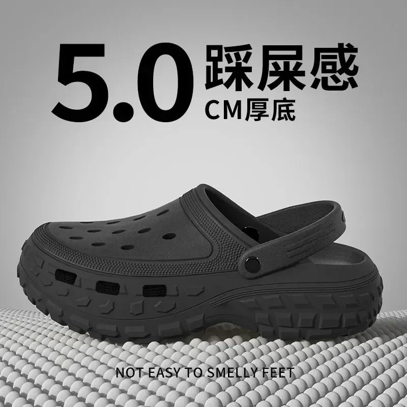 Men Platform Sandals 2026 Summer Closed Toe Non-slip Beach Sandals Woman Lightweight Soft Bottom Non-slip Sandalias for Home