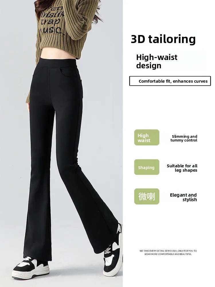 Bla Bell Bot اليوغا السراويل الشتاء Thiened Fce مريحة خفيفة الوزن السراويل الطويلة عالية الخصر طماق حجم كبير النساء