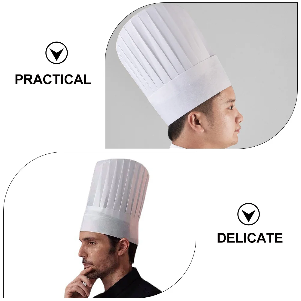 Cappelli da cuoco usa e getta da 6 pezzi, monouso, prevengono l'inquinamento, per la perdita dei capelli, adatti per la maggior parte delle persone, ristorazione, cucina, cappello da lavoro