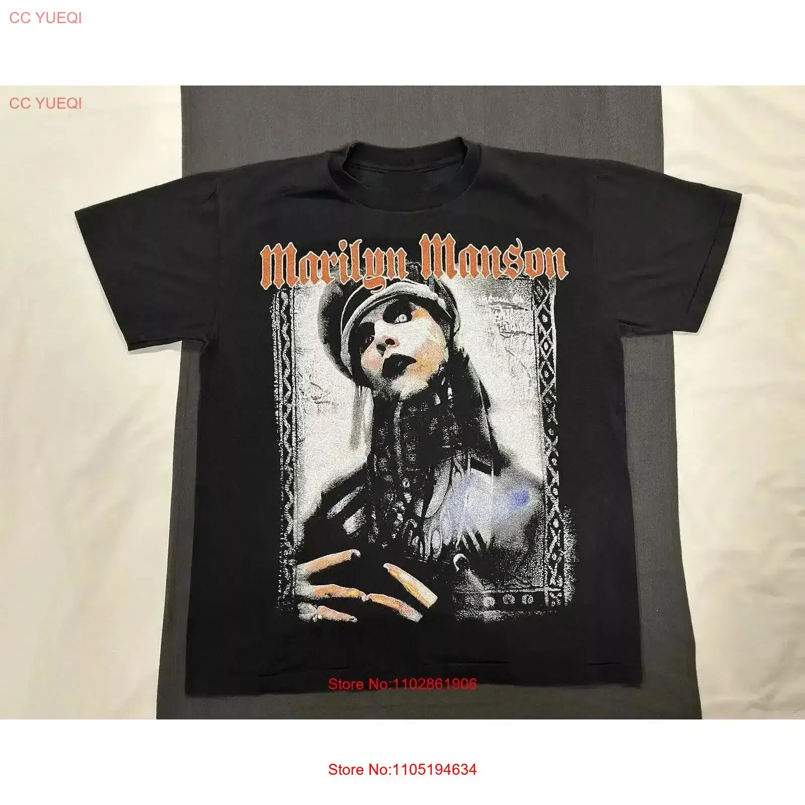 MARILYN MANSON vintage PENTAGRAM T Shirt vintage Washed Casual Slightly homme Soft Versatile fashion Top For Everyday Wear