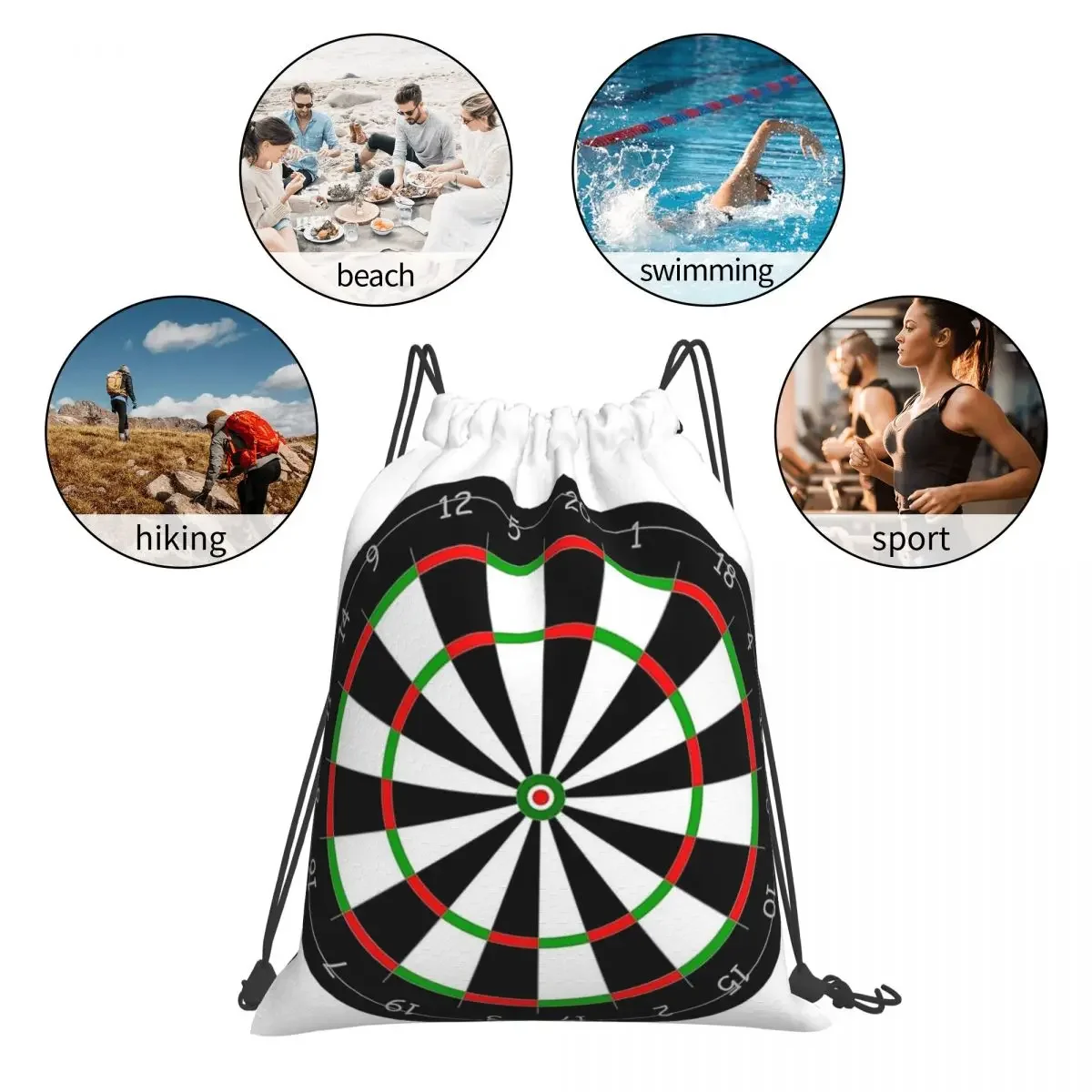 Target Dart Backpacks Multi-function Portable Drawstring Bags Drawstring Bundle Pocket Sports Bag BookBag For Man Woman School