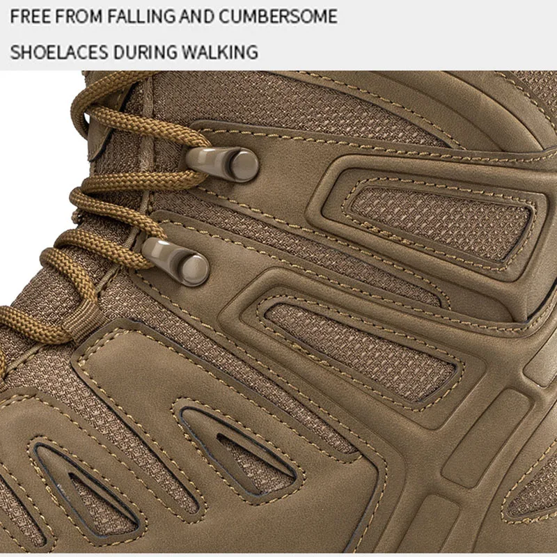 Outdoor Military Hiking Shoes Men\'s High Top Desert Boots Men Tactical Boots Durable Training Shoes Sports Climbing Ankle Boots