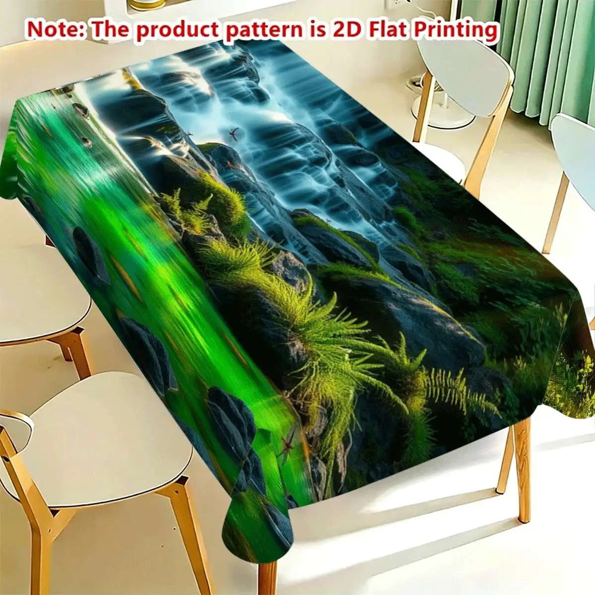 Aesthetic Nature Landscape Table Runner Cloth Print Mountain View Table Decor Mat for Dining Room Home Party Buffet Cover