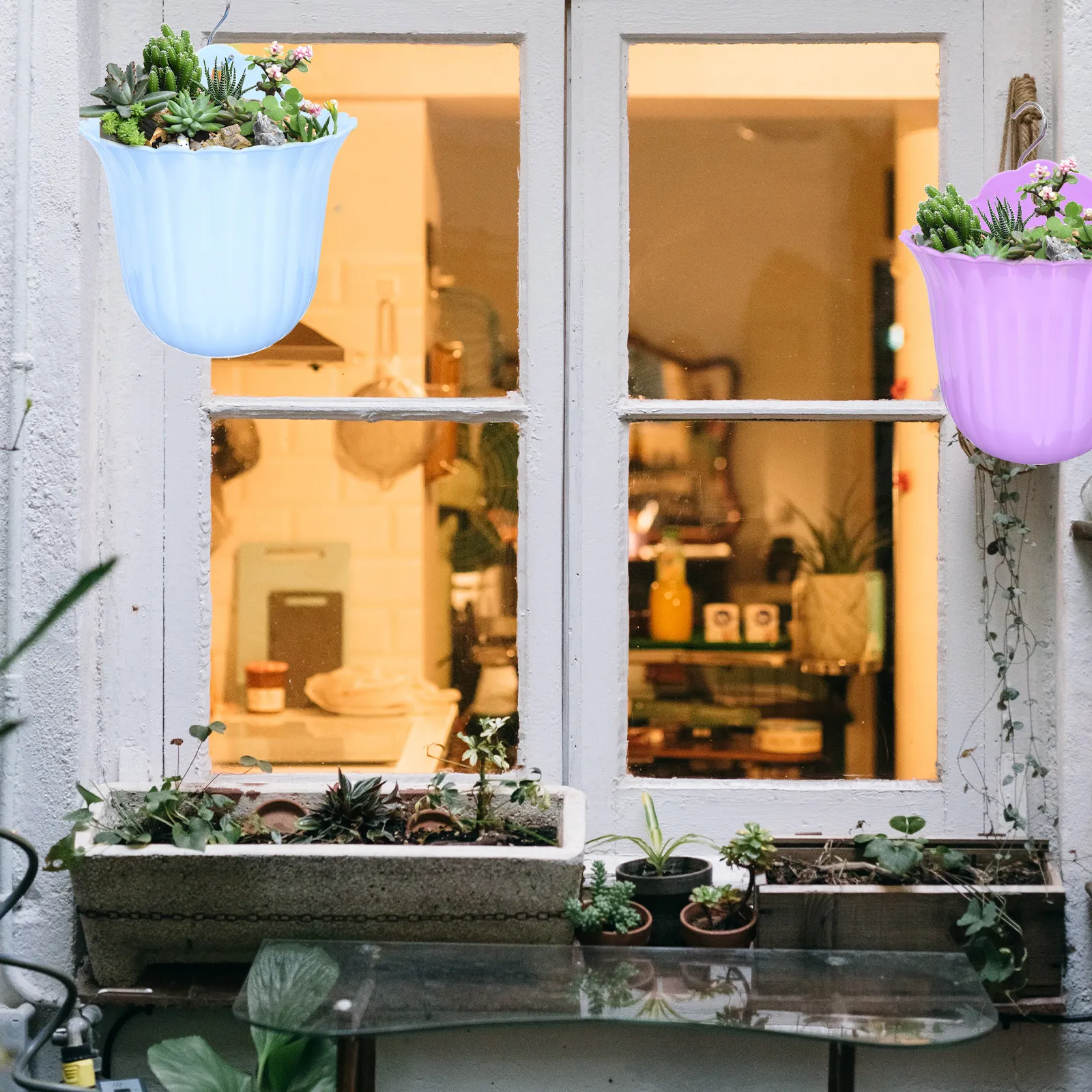 

Набор из 5 настенных кашпо для растений: креативные вертикальные садовые подвесные горшки для балкона и домашнего декора