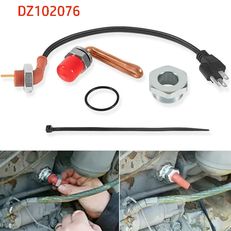 DZ102076 Engine Coolant Heater Kit with Power Cord Fits for John Deere Tractors | Fits Models 2550, 2350, 2555, 2355,and More