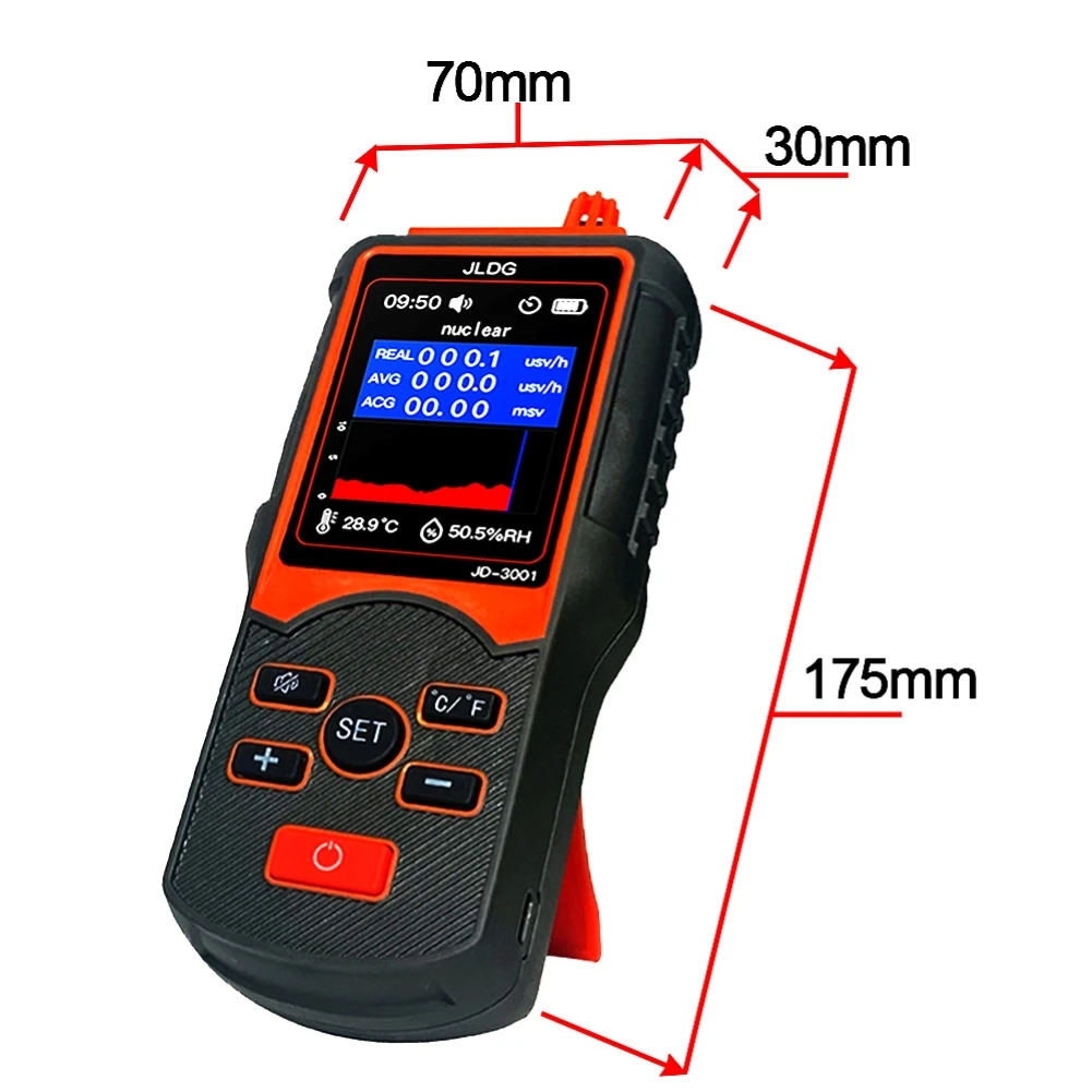 Jd-3001 contador geiger detector de radiação nuclear detector de radiação eletromagnética medição de onda eletromagnética