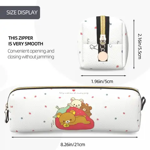 Rilakkuma Jordgubb Tecknade Pennfodral Pennväskor Flicka Pojke Stor Förvaring Skolmaterial Present Pennfodral 10 best sales jordgubbspenna - №8