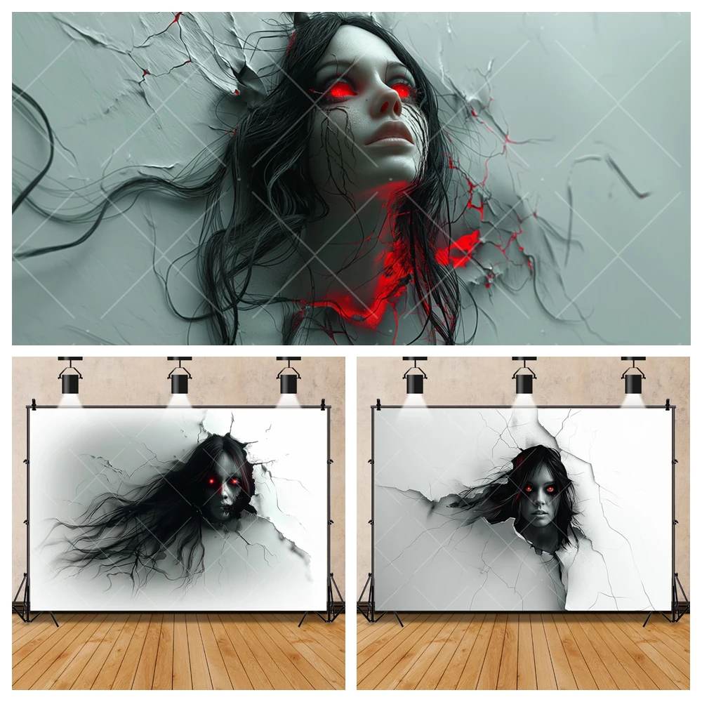 Halloween Party Horror Female Ghost Zombie Aldult Kid Family Party Room Banner Backdrop Custom Kid Decor Photo Studio Background