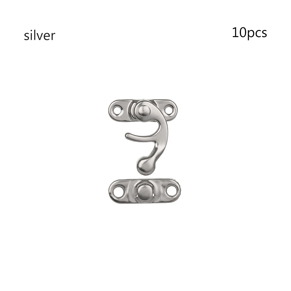 10PCS Mini Leather Bag Wooden Box Padlock Decorative Latch Clasps Lock Hasp With Screws
