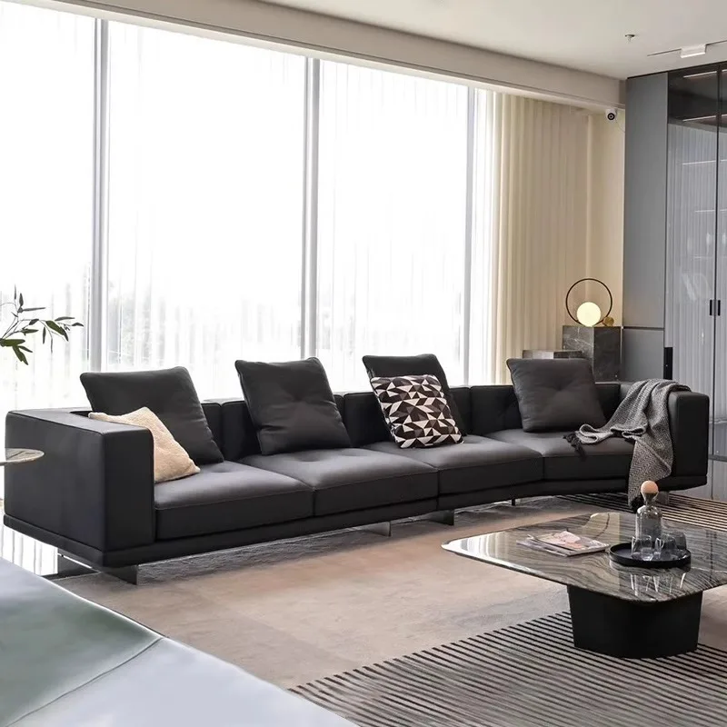 Large Flat-floor Living Room Sofa Small Apartment Straight Row First Layer