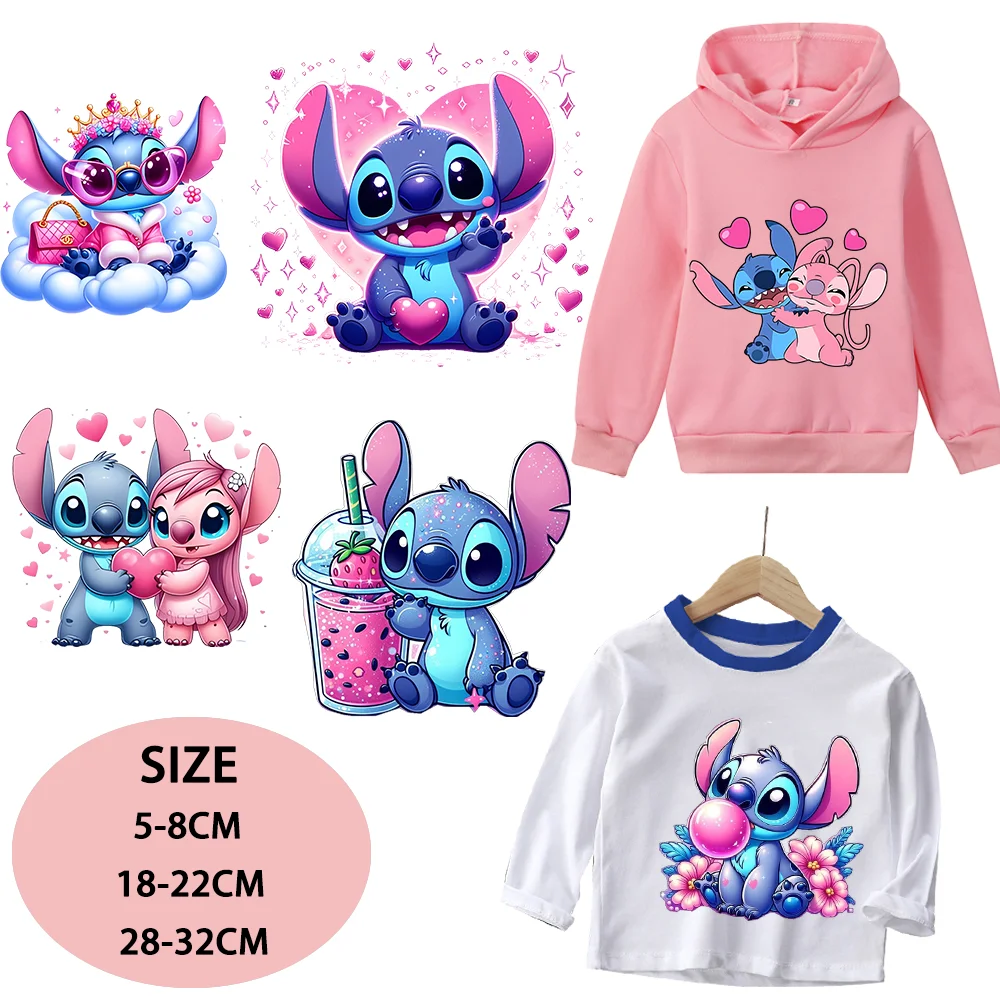 Стич, горячие переводные наклейки, футболки, толстовки, кепки, термонаклейки для женщин и мужчин, сделай сам, милые аниме-патчи, железная переводная наклейка, подарок