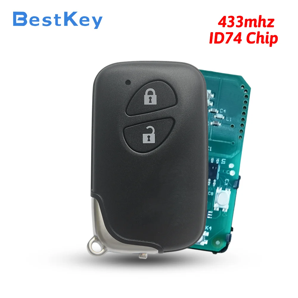 Best Key Replacement Smart Key 2 Button 433MHz ID74 Chip MDL B74EA Board 5290 Complete for Lexus CT200H RX350 RX450H 2010‑2018
