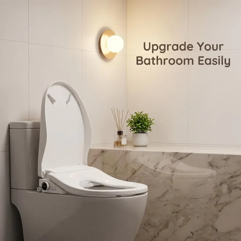 Smart Compact Elongated Bidet Fully Automatic Opening Instant Heating Deodorizing Spray Adjustable Water Pressure Soft-Close