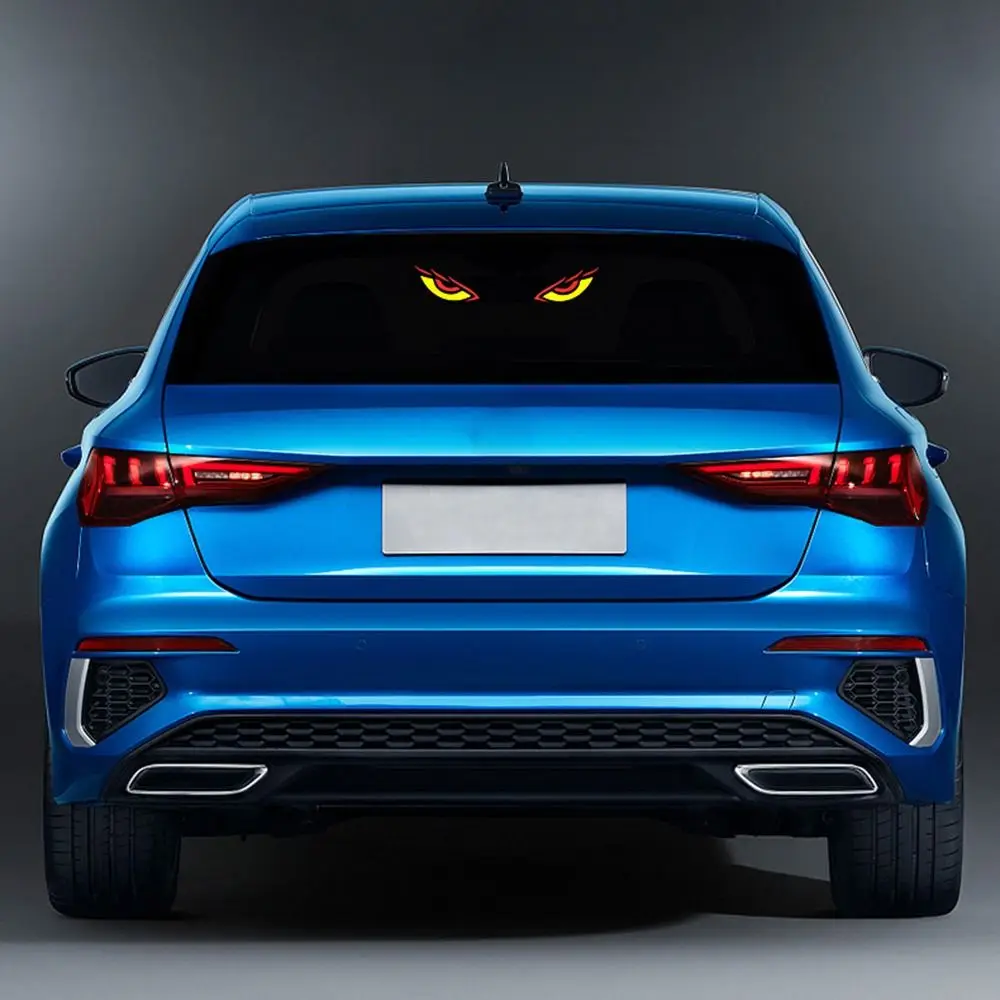 Wireless Solar Devil Eyes Car LED Warning Light Suction Cup Vibration Lights on LED Car Light Car Decor Dynamic Display