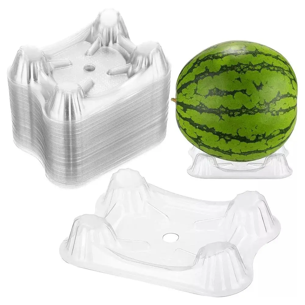 20/50/100pcs Plastic Watermelon Stand Melon Fruit Plant Transparent Tray Garden Fruits Vegetables Anti-rot Protection Holder