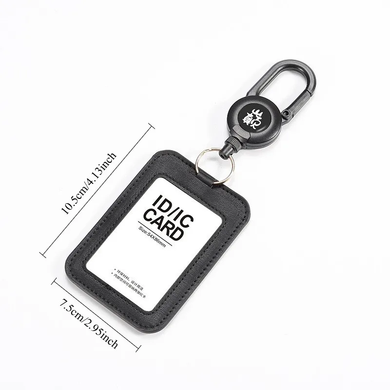Bus Cards Horizontal and Vertical Dual Use Card Holder with Retractable Badge Reel Easy To Pull Buckle Lanyard Employee Name Tag