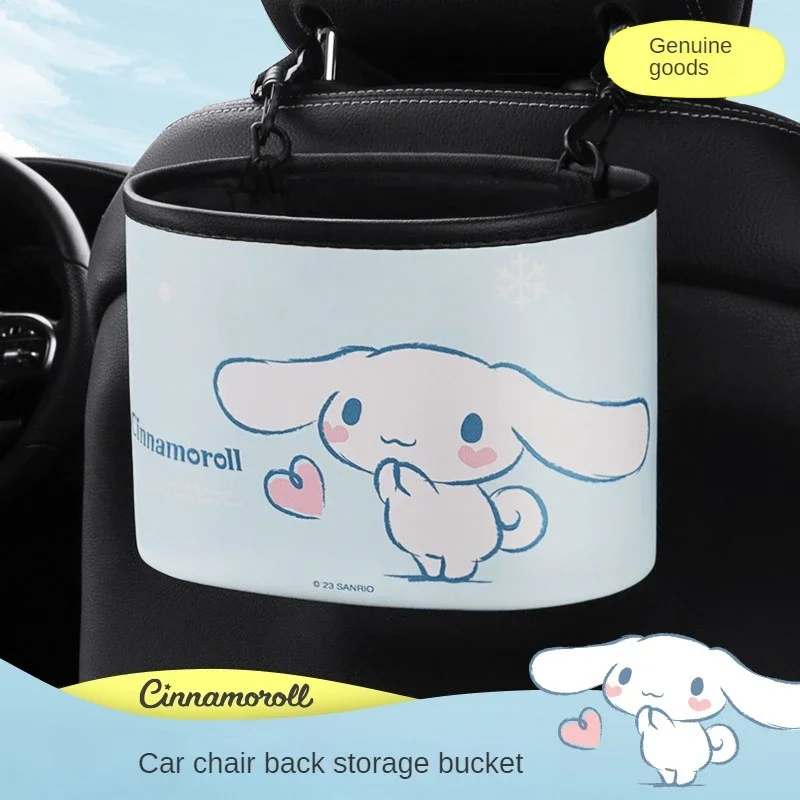 

Car Storage Pocket Cinnamoroll My Melody Kawaii Water Proof Garbage Can Back Row Multifunction Storage Box Anime Cartoon Gift