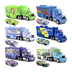 Disney Pixar Cars Trucks With Car Mack Truck Ramirez 51 Dinoco 42 Racing Toy 1:55 Die Casting Tank Coat Model Children's Gifts