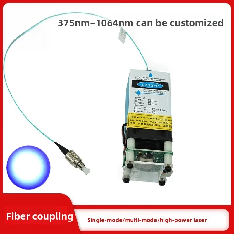 450nm 3W Fiber Coupled Laser Diode – 105µm Multimode Coaxial Output for Scientific Research, Medical, Printing & Alignment