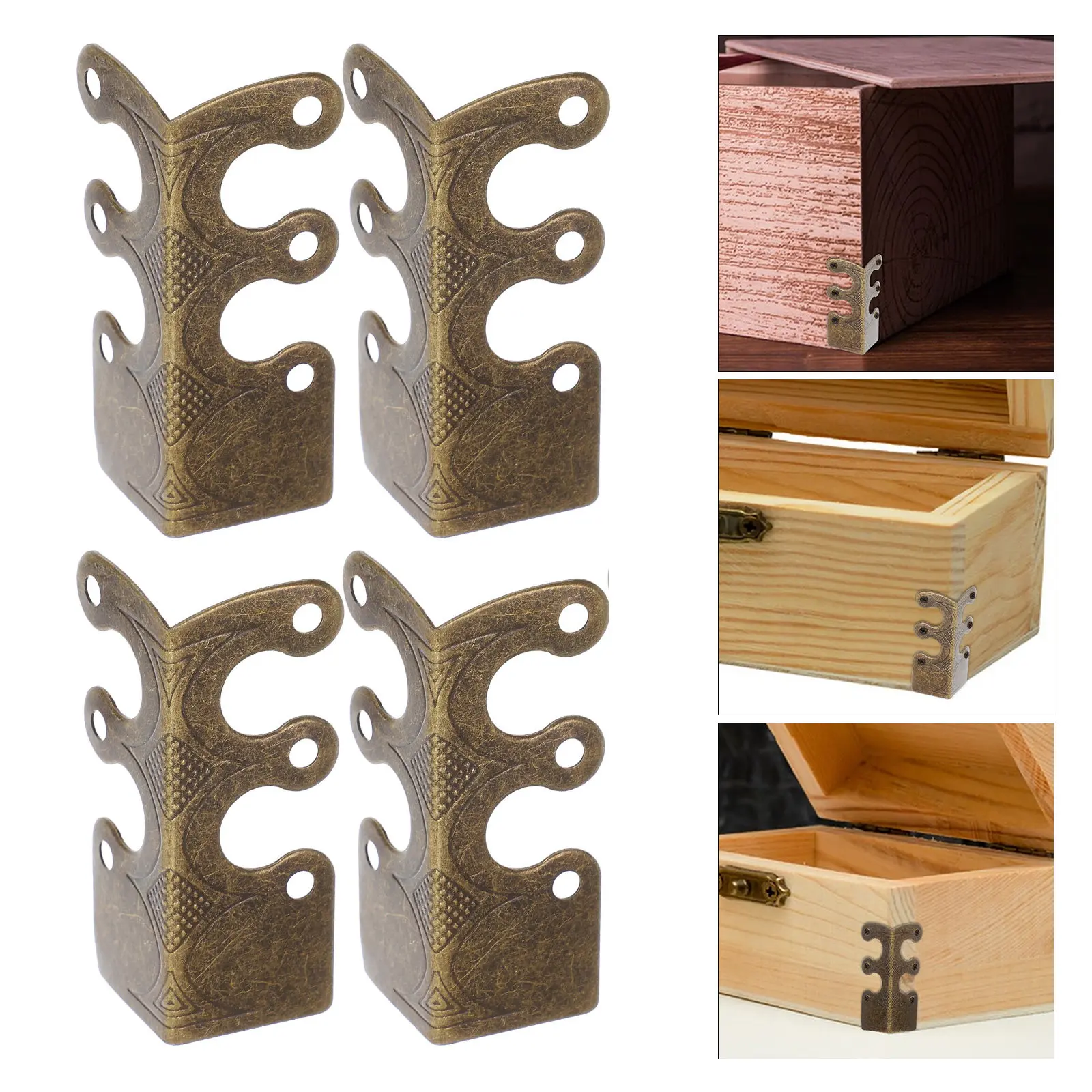 

1Set Vintage Metal Corner Brackets Finish Lace Embellished for Jewelry Packaging Box Protection Decorative Corner Guards