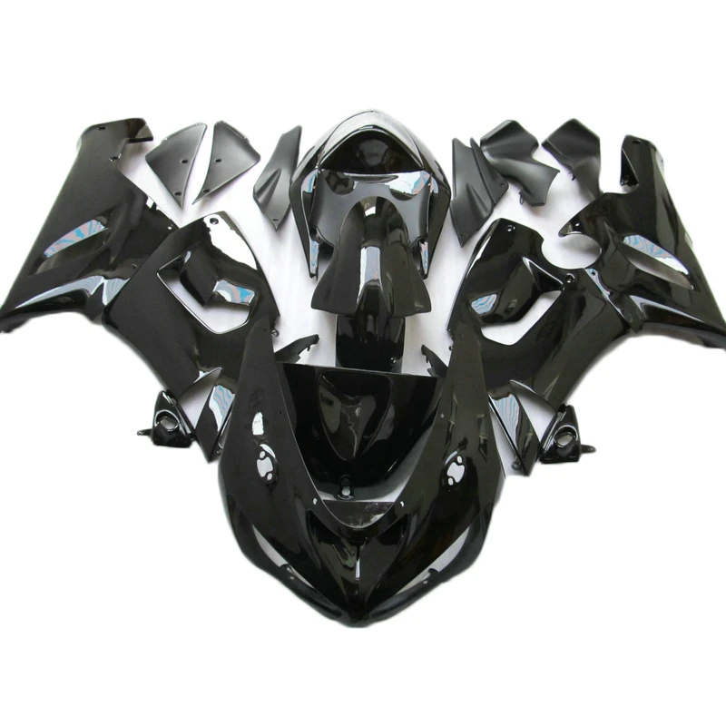 

Fairing kits 100% fit for Kawasaki NINJA ZX 6R 2005 2006 zx6r 05 06 all glossy black ABS fairings hull CN5