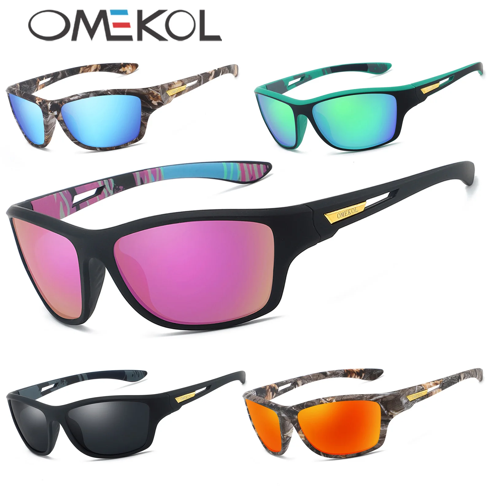 OMEKOL nowe stylowe okulary przeciwsłoneczne na rower mężczyźni kobiety Softball UV400 piesze wycieczki okulary do biegania gogle zewnętrzne