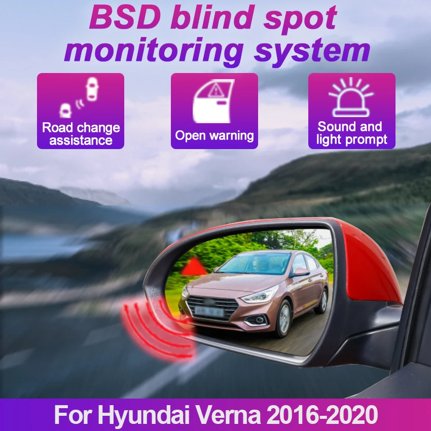 

Car BSD BSM BSA Blind Area Spot Warning Drive Mirror Rear Radar Microwave Detection System For Hyundai Verna 2016-2020