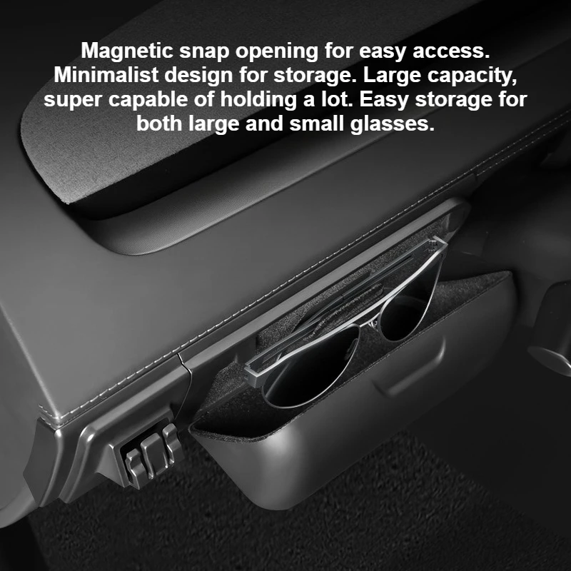 

Dashboard Car Sunglasses Case for Tesla Model Y Juniper 2025 Up Water Cup Holder 2-in-1 Beverage Cup Tray Storage Organizer