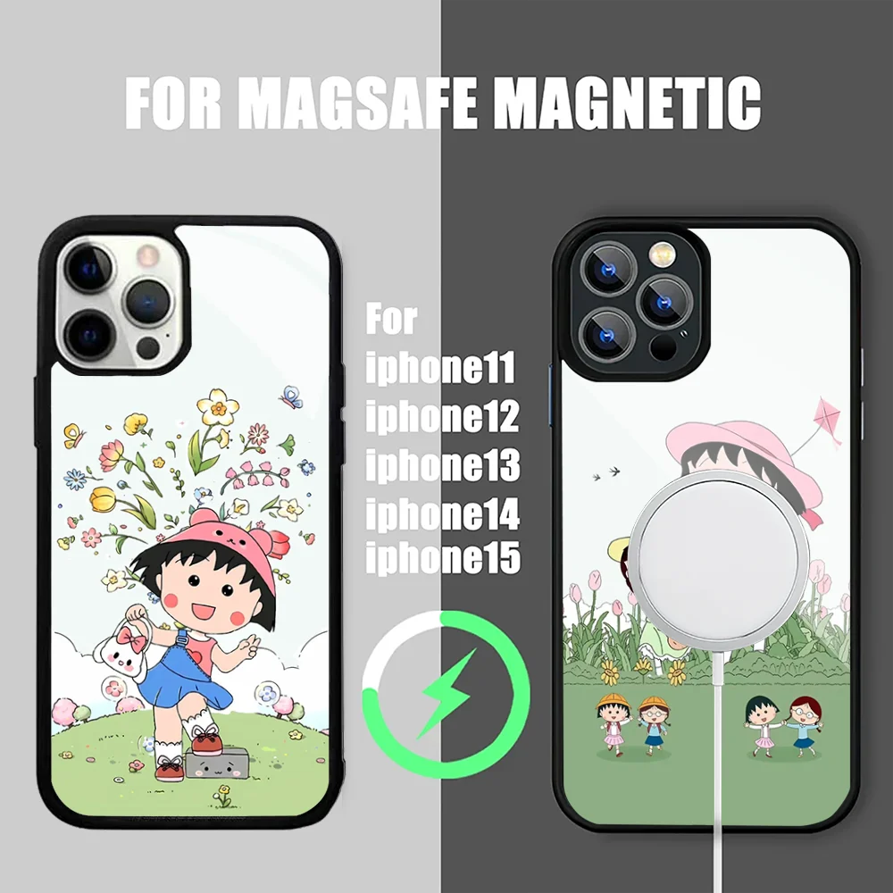 

Cartoon Chibi Maruk Phone Case For IPhone 15 14 13 Pro Max 11 12 Mini Alex Mirror For Magsafe Wireless Charging Cover