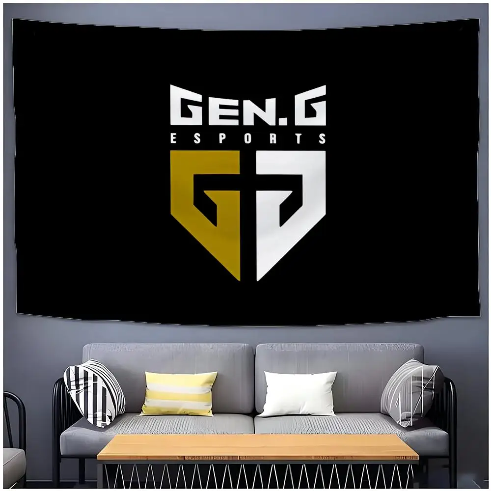 Esports Team Gen.G Flags Daily Four Ring Borderless Design Indoor Outdoor Decor Easy to Hang Install