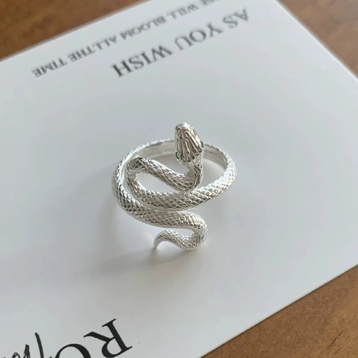 خواتم من الفضة الإسترليني عيار 925 للنساء، خاتم عتيق مصنوع يدويًا قابل للتعديل على شكل ثعبان، هدية بيجو للسيدات
