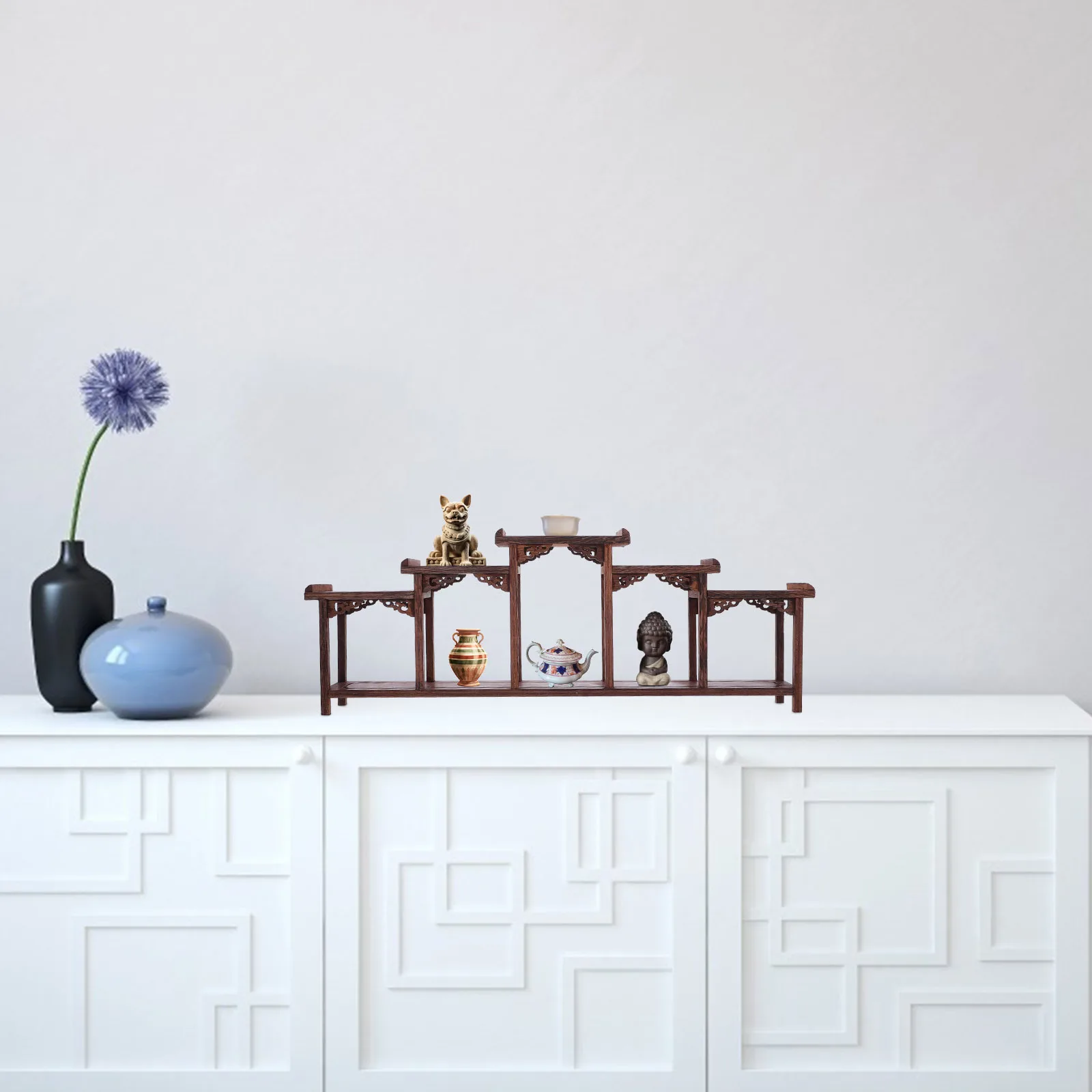 

Wooden Display Rack Chicken Wing Wood Handicrafts Stand for Desktop Curio Organizer Action Figure Storage Shelf Riser