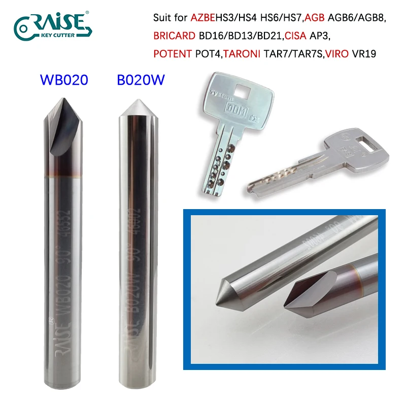 0.45mm 90 degrees WB020 B020W Carbide Dimple Cutter Tracer Compatible with KEYLINE 303/304/305 PUNTO T-REX T-REX ADVANCE