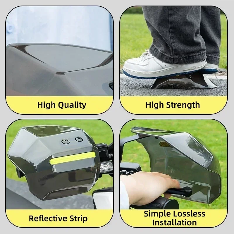 حراس اليد العالمية للدراجات النارية ، حراس المقود الدراجة مع شرائط عاكسة ، درع اليد للدراجات النارية ، حماية الرياح #4