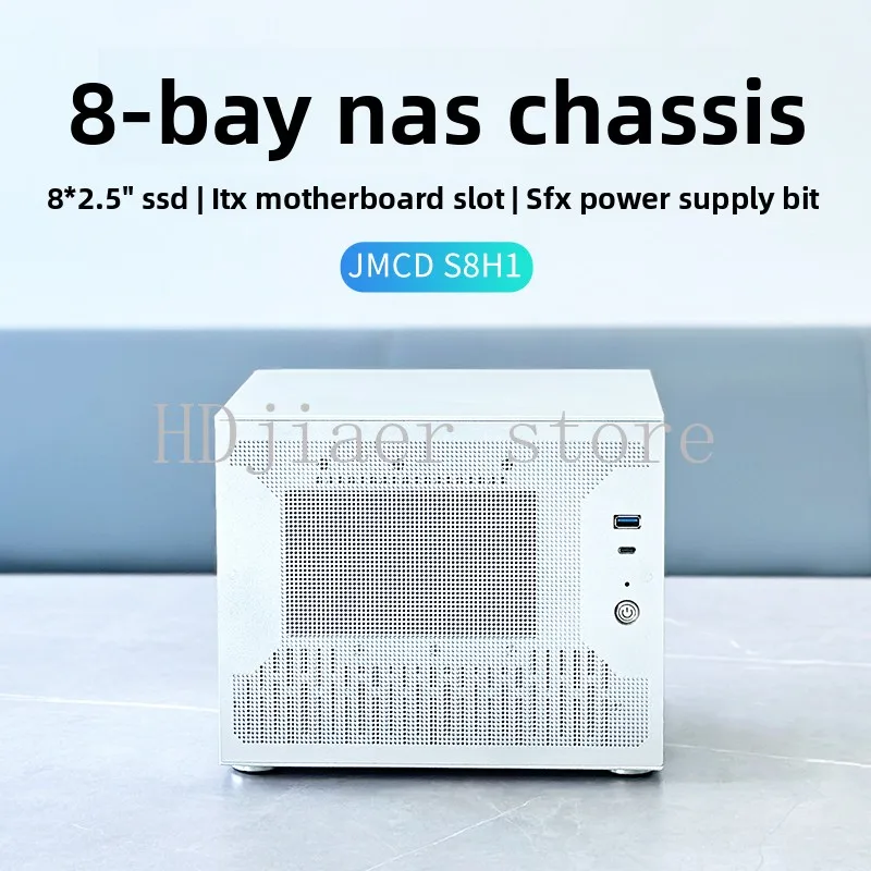 

8 discs 9 disks NAS chassis 2.5SSD solid state drive mini ITX main board SFX power supply home storage aluminum case