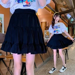5-14 Years Kids Black Chiffon Skrits for Girls Layered A Line Skirt Summer Children Clothing 8 9 10 11 12