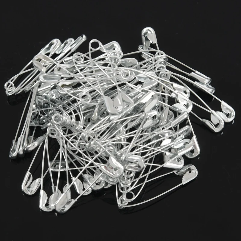 M11K-Set Of 100 Metal Safety Pins,Clothes Pin