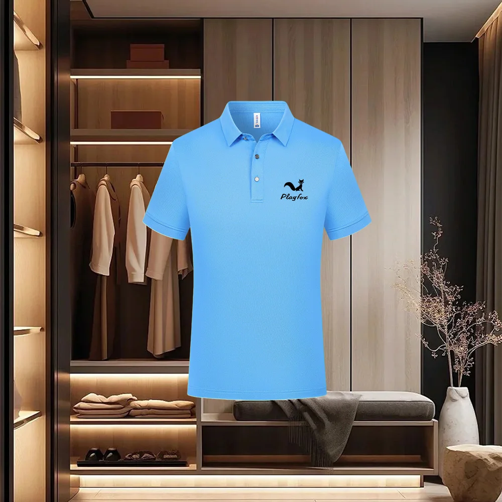New Men's Short Sleeve Polo Shirts Solid Color Casual T-shirt Summer Trendy Breathable Loose Basic Splice Top Pockets Men Shirts