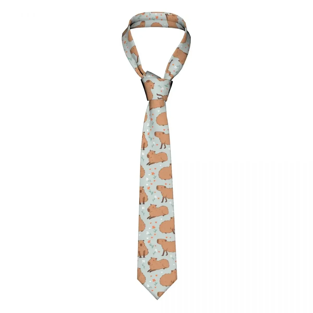 

Cute Capybara Wild Flower Tie Necktie Clothing Accessories