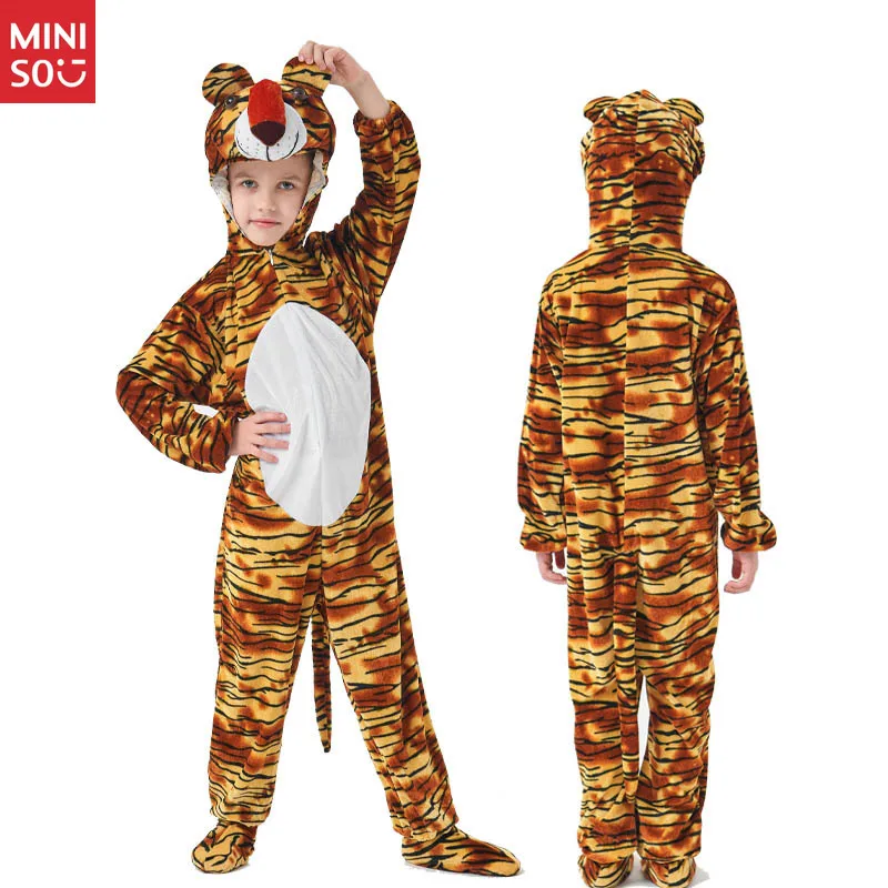 

Miniso Kids Tiger Costume, Animal Role Play Jumpsuit for Stage Performance