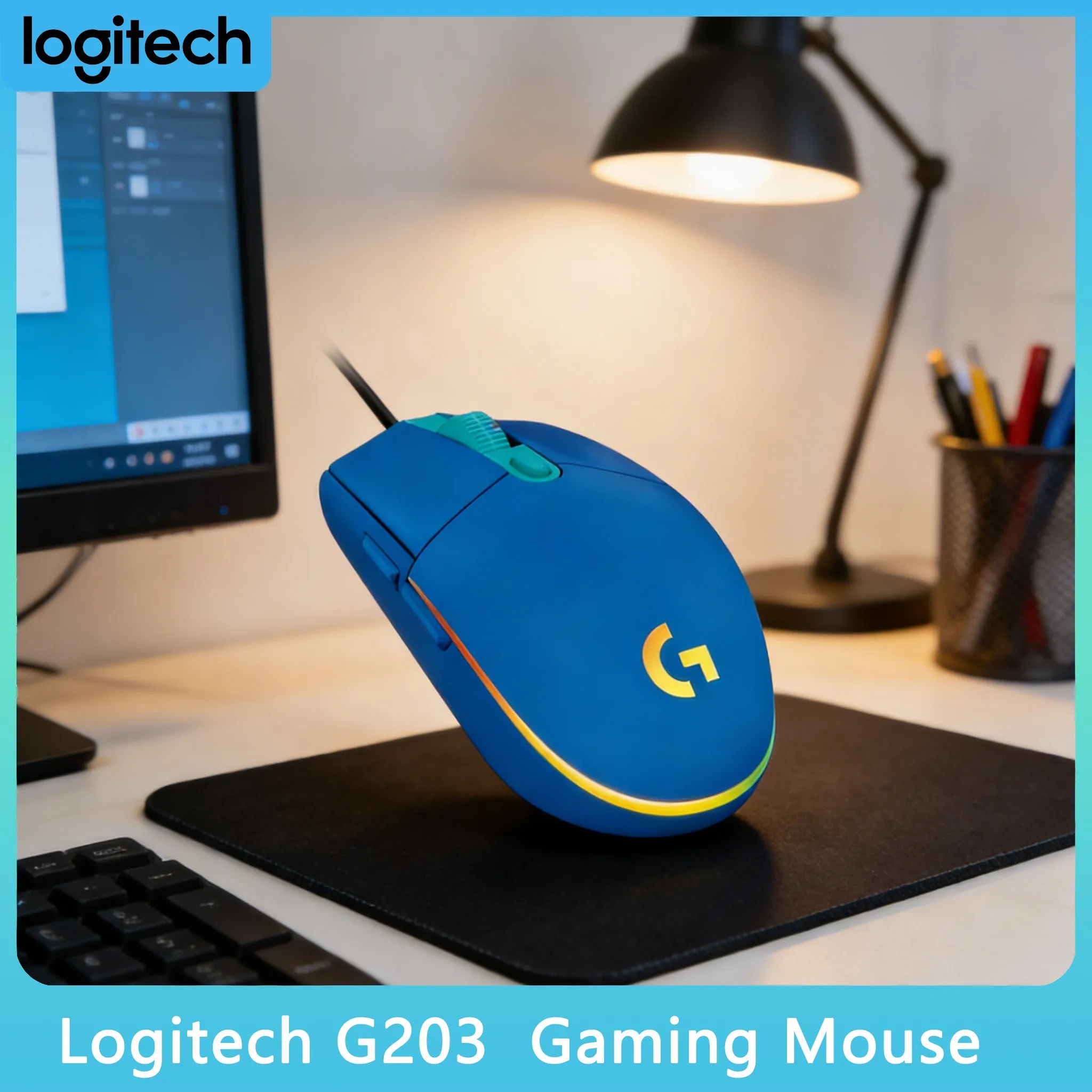 Mouse Logitech G203 LIGHTSYNC RGB con Visualizador de Audio para Juegos